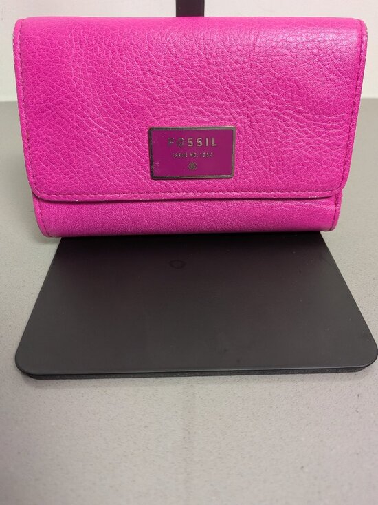 Fossil Accessories - Pink Leather Fossil Trifold Wallet Womens